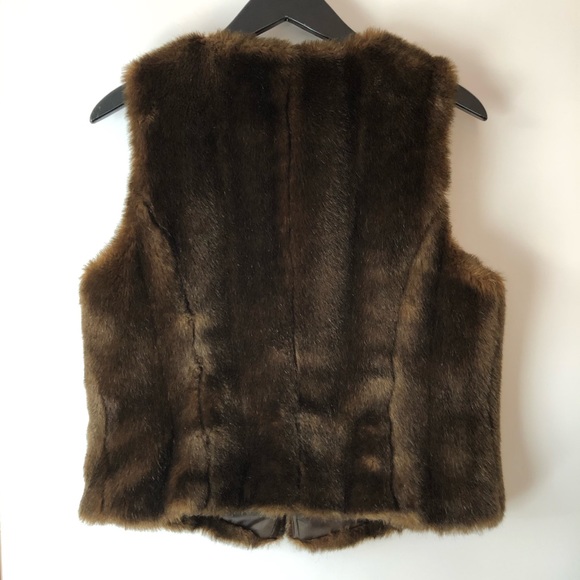 Talbots Petites vintage faux fur vest size 6p - Picture 2 of 8